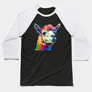 Alpaca Colorful Pop Art Design Animal Lover Gift Idea Baseball T-Shirt